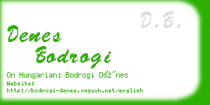 denes bodrogi business card